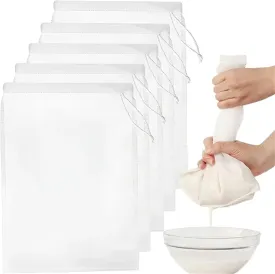 5 Pack Nylon Nut Milk Bag 160 Mesh Fine Mesh Strainer Reusable Food Strainer for Straining Fruit Juice, Nut Milk, Doufu, Almond, Coffee (914 Inch)