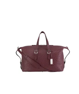 Aubergine Ostrich | 'Ebusuku' Unisex Weekend Bag