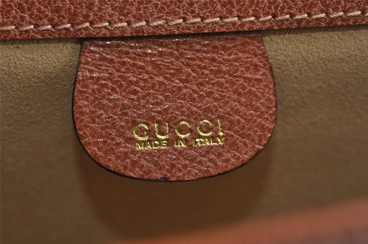 Authentic GUCCI Vintage Briefcase Business Hand Bag Leather Brown 9940J