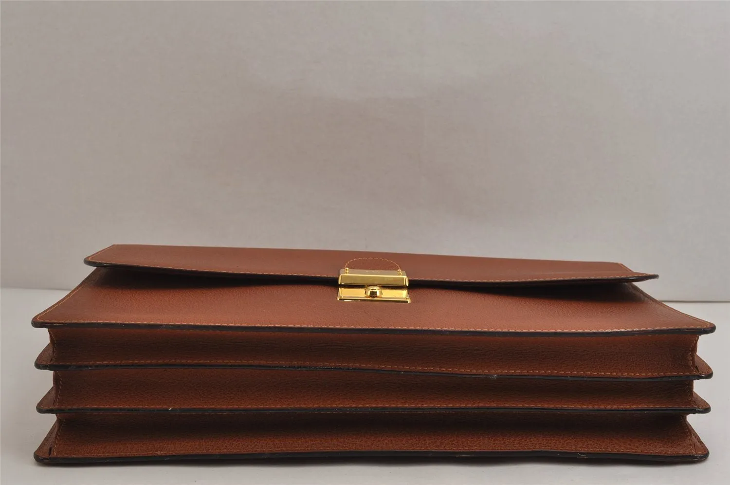 Authentic GUCCI Vintage Briefcase Business Hand Bag Leather Brown 9940J