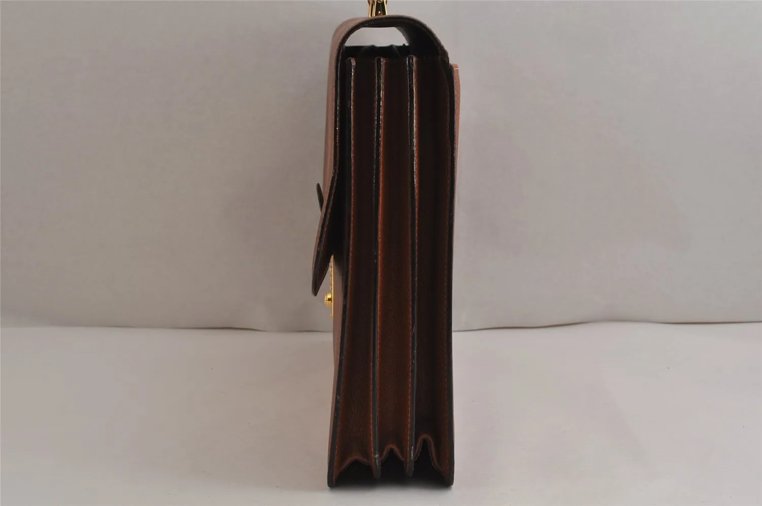 Authentic GUCCI Vintage Briefcase Business Hand Bag Leather Brown 9940J