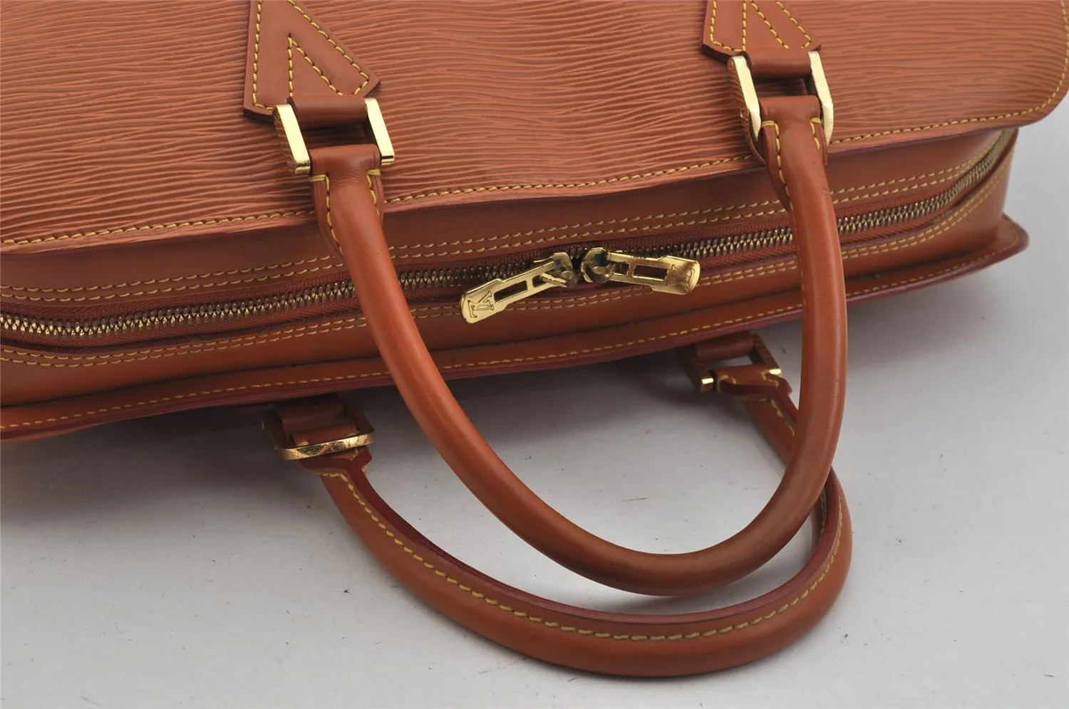 Authentic Louis Vuitton Epi Sorbonne Briefcase Business Bag M54518 Brown 1577J
