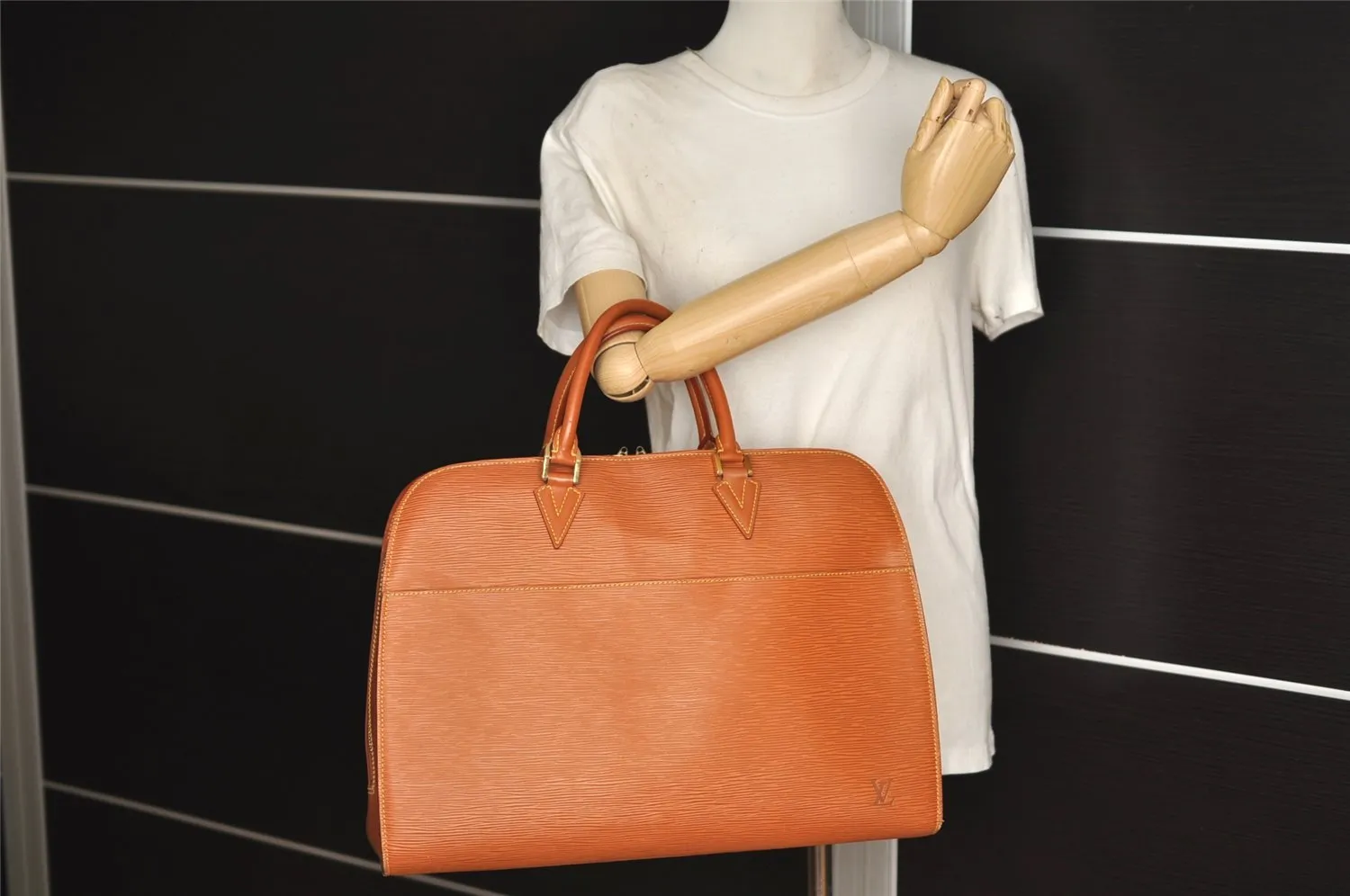 Authentic Louis Vuitton Epi Sorbonne Briefcase Business Bag M54518 Brown 1577J