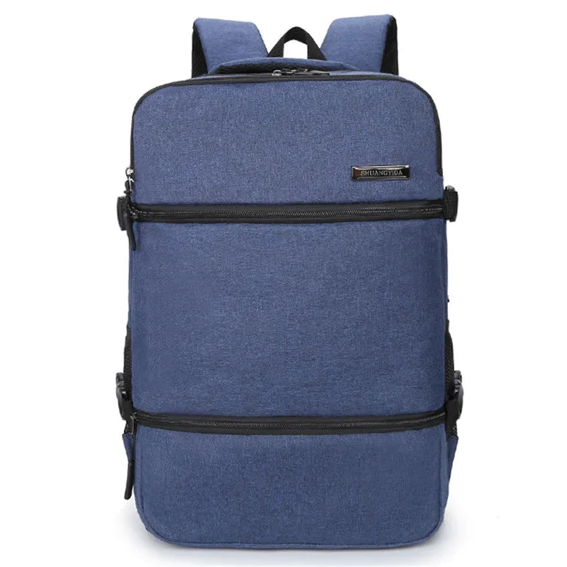 Backpack Brand Logo Printing USB Rechargeable  Scalable Computer  Men's Large Capacity Travel Bag
