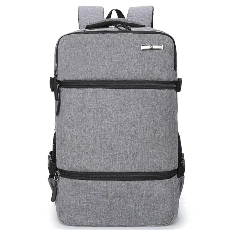 Backpack Brand Logo Printing USB Rechargeable  Scalable Computer  Men's Large Capacity Travel Bag