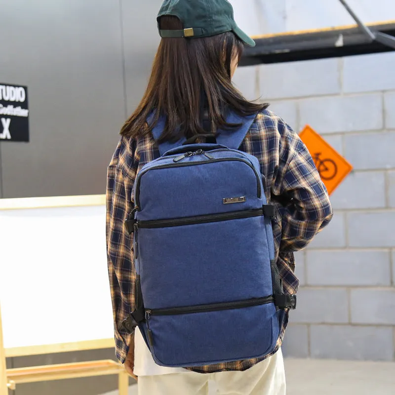Backpack Brand Logo Printing USB Rechargeable  Scalable Computer  Men's Large Capacity Travel Bag