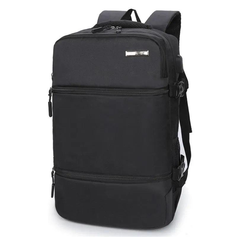 Backpack Brand Logo Printing USB Rechargeable  Scalable Computer  Men's Large Capacity Travel Bag