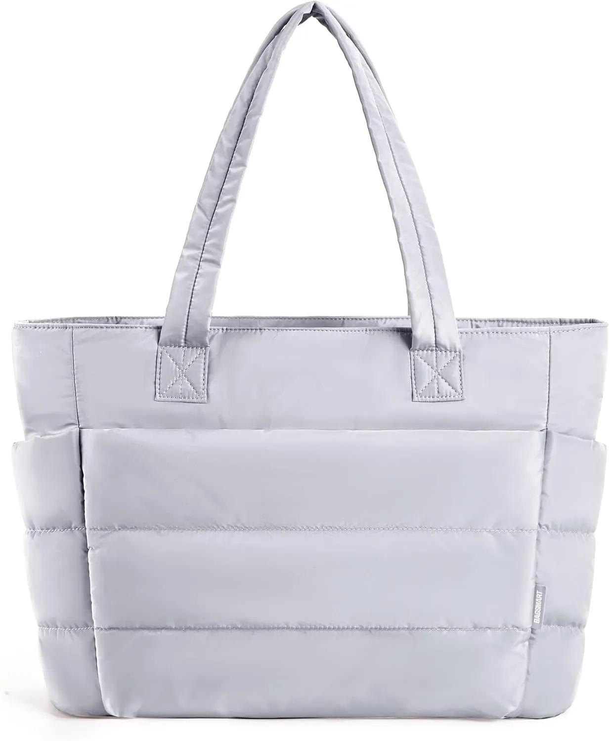 BAGSMART Tote Bag for Women, Lightweight Puffy Tote Bag with Compartments, Quilted Shoulder Bag Handbag for Travel, Work