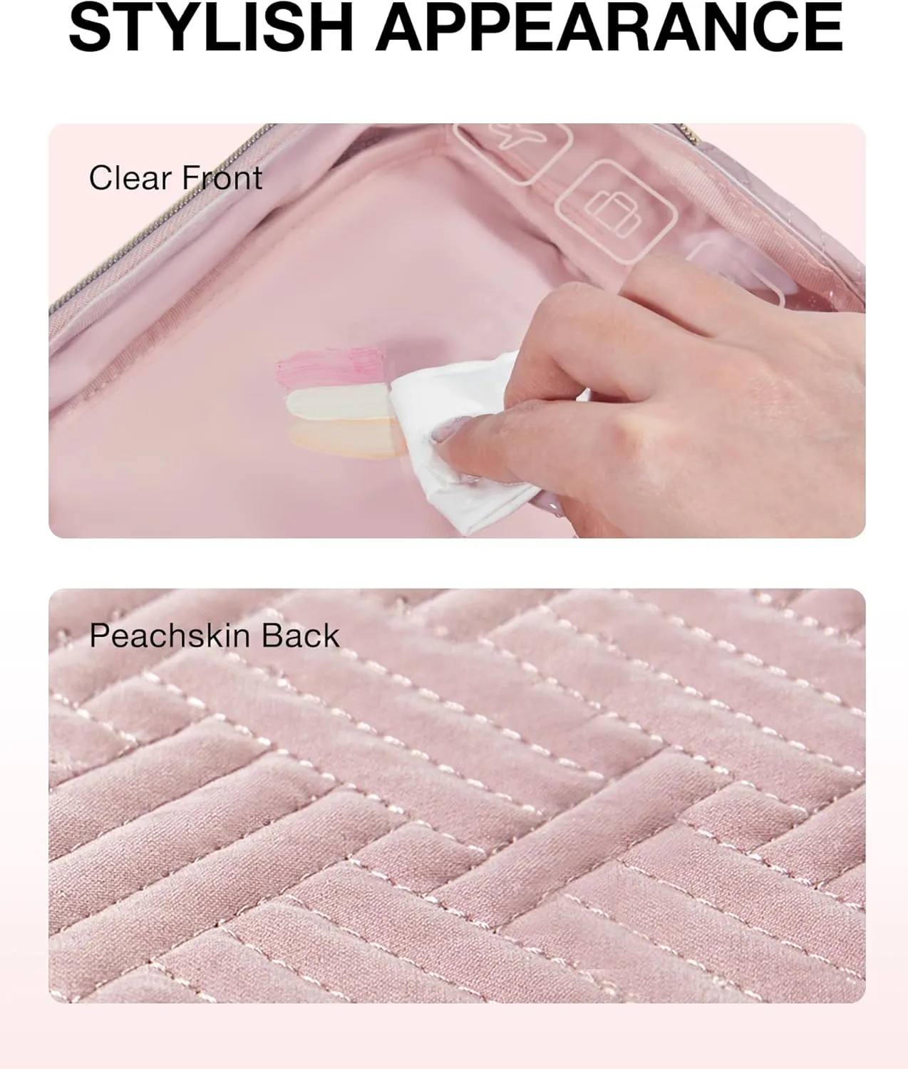 BAGSMART TSA Approved Toiletry Bag, 2 Pack Clear Makeup Cosmetic Bag Organizer, Quart Size Travel Bag for Toiletries, Carry-on Travel Accessories Essentials - Pink