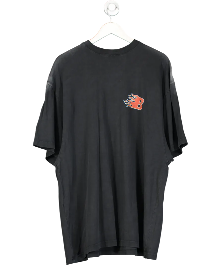 Balenciaga Black Flames T-shirt UK XS