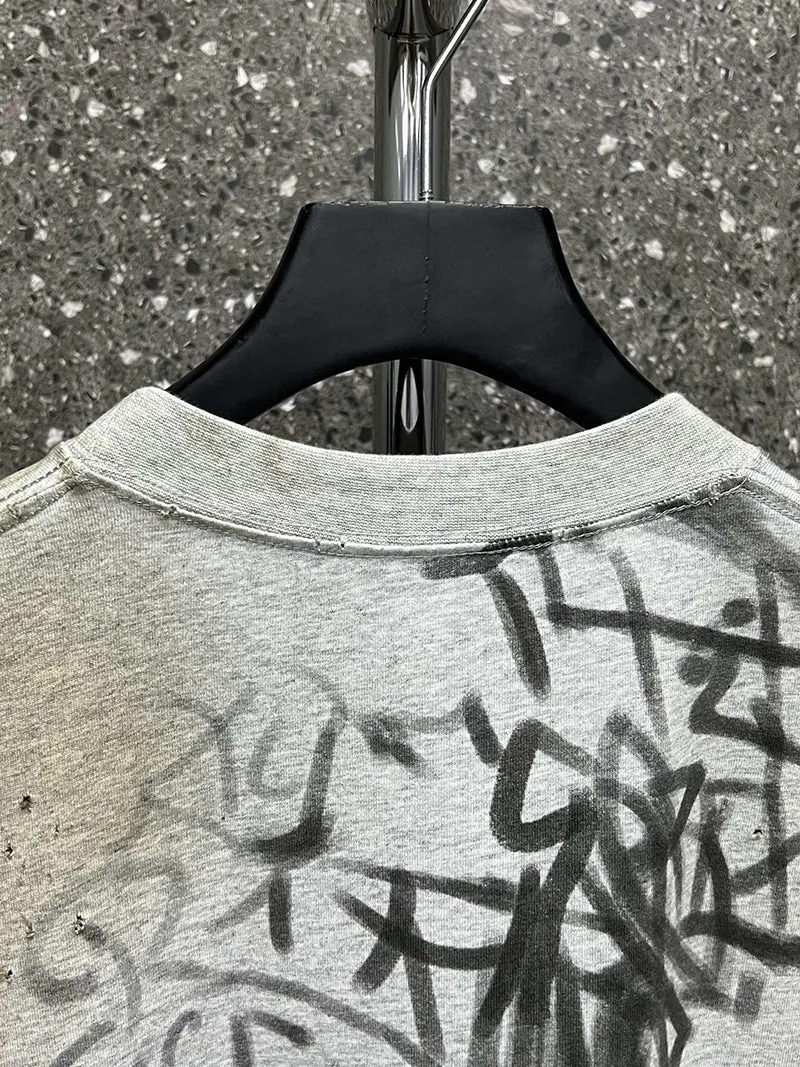 Balenciaga Graffiti T-Shirt Heather Grey