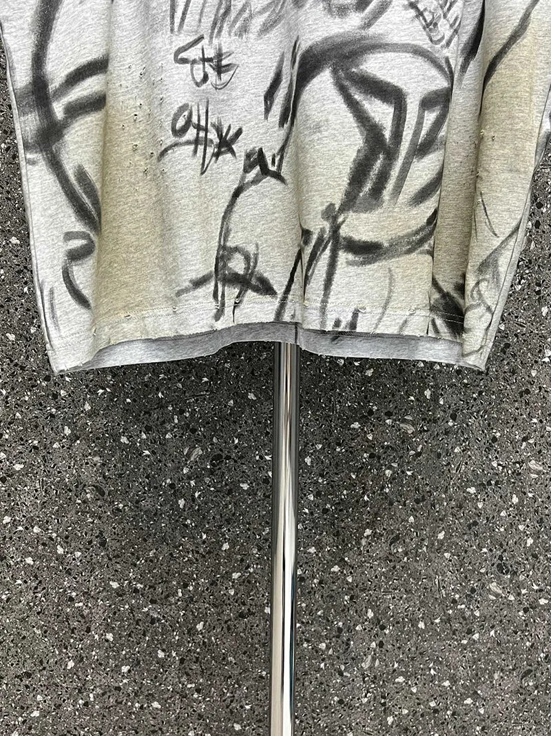 Balenciaga Graffiti T-Shirt Heather Grey