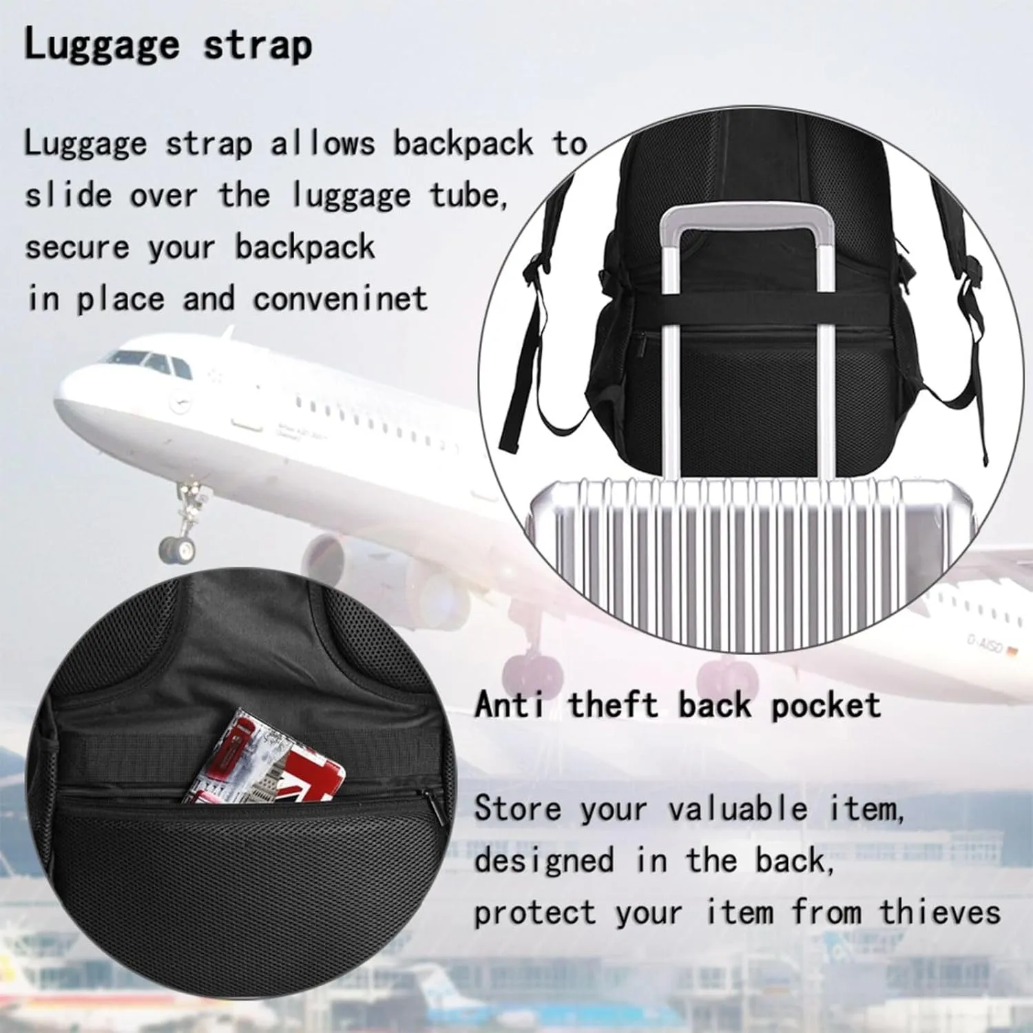 Black and White Checkered Racing Flames Flag Travel Backpack Laptop Backpacks Business Rucksack Outdoor Daypack Large Sport Bag with Luggage Strap USB Charging Port for Hiking Working