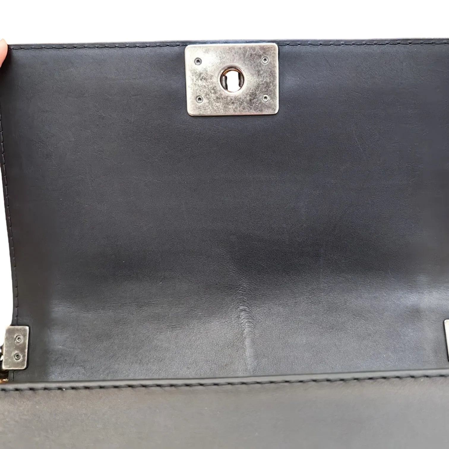 Boy Flap Old Medium Calfskin Quilted Black RHW