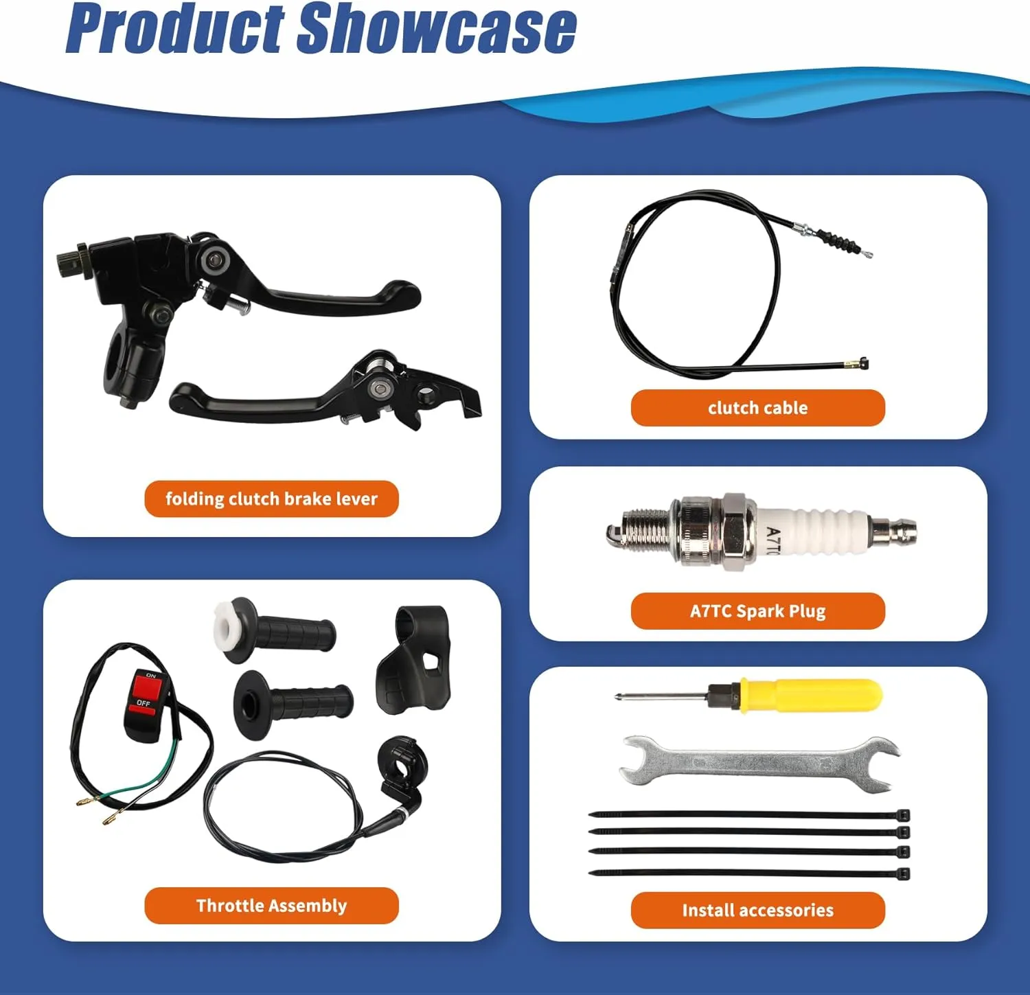 Brake Lever Cable Folding Clutch Throttle Handle Grips Cable Kit for RFZ125 DBX15 X18 X19 Tao Tao 50cc 70cc 110cc 125cc 150cc Apollo DB17 DB27 Coolster M125 SSR Pit Dirt Bike MotorcycleBLACK