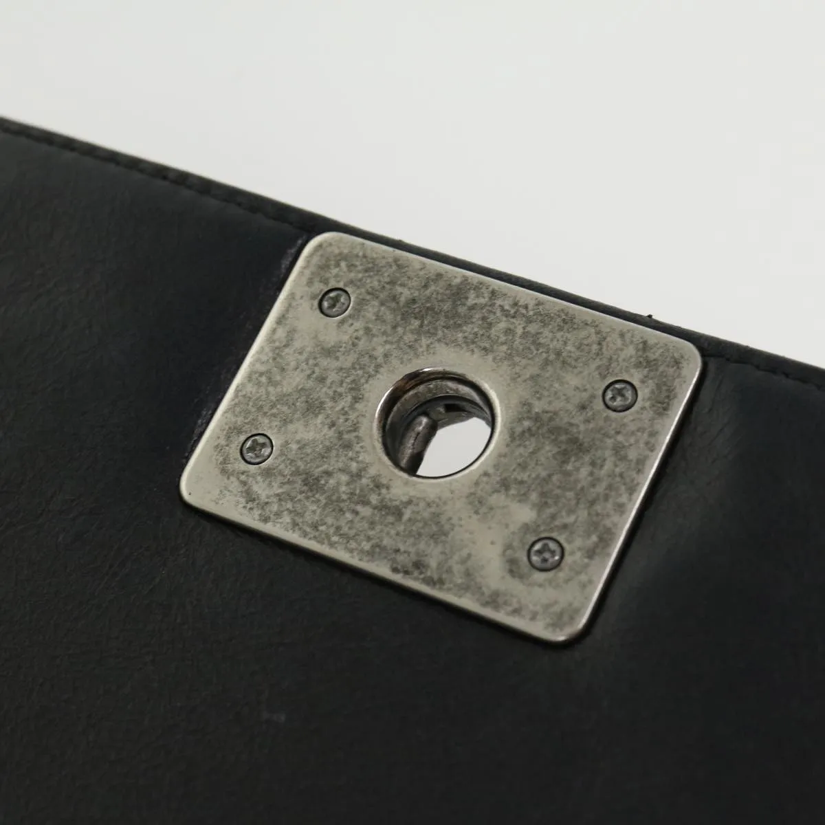 CHANEL Big Matelasse Boy  Chain Shoulder Bag Lamb Skin Black  30943A
