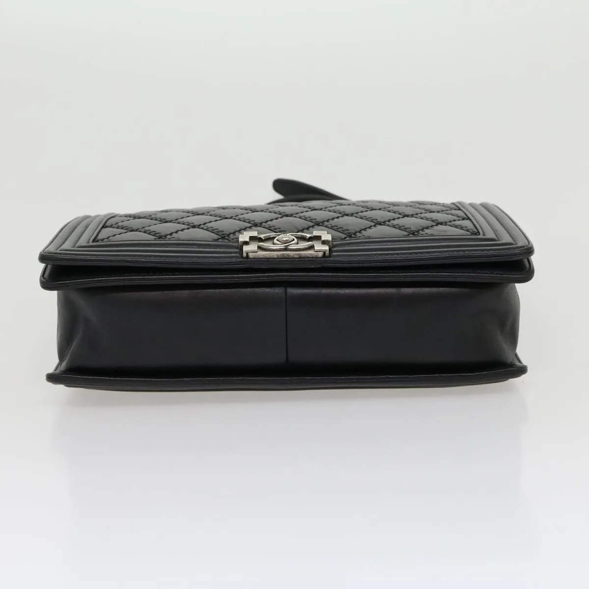 CHANEL Big Matelasse Boy  Chain Shoulder Bag Lamb Skin Black  30943A