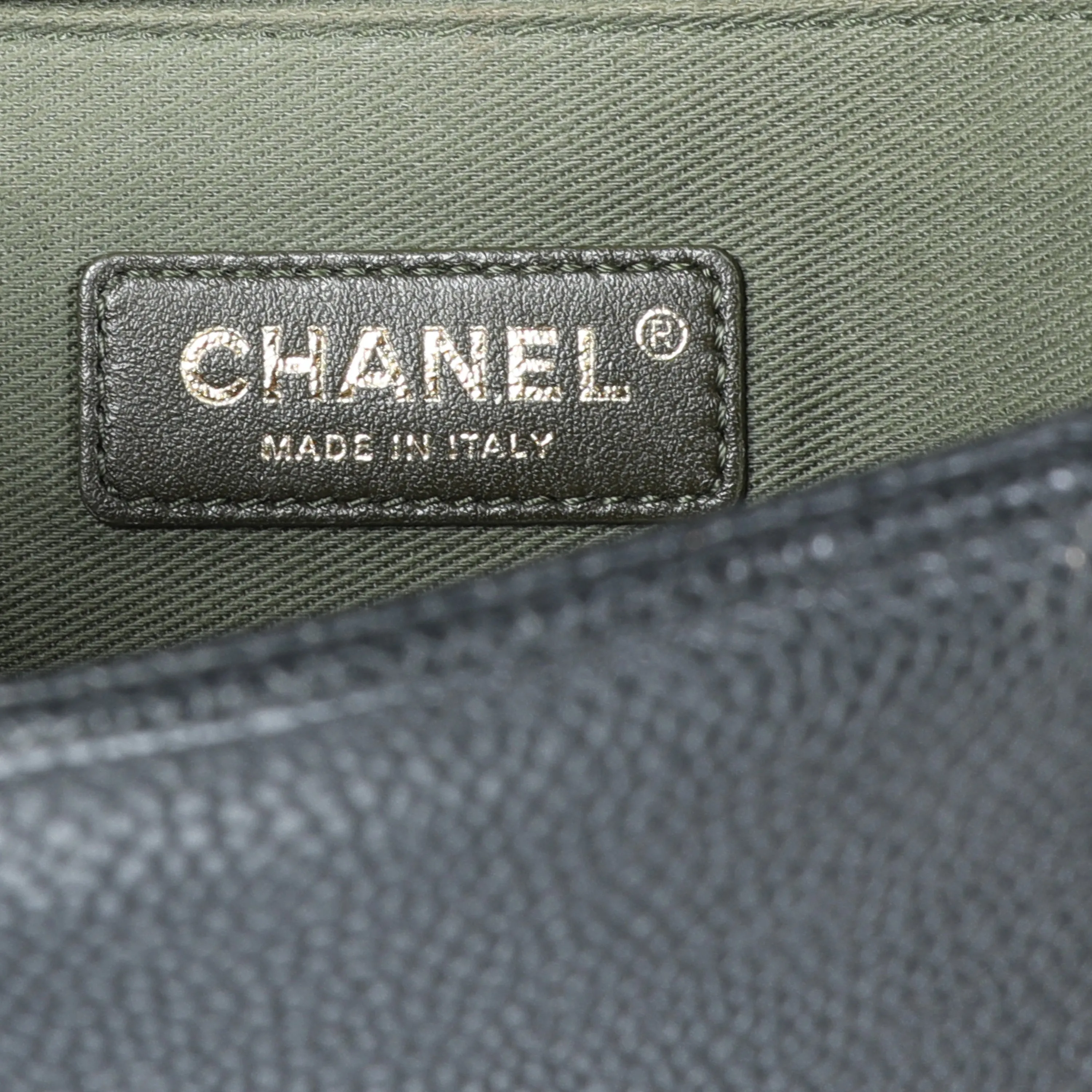 Chanel Black Caviar Quilted Old Medium Boy Bag