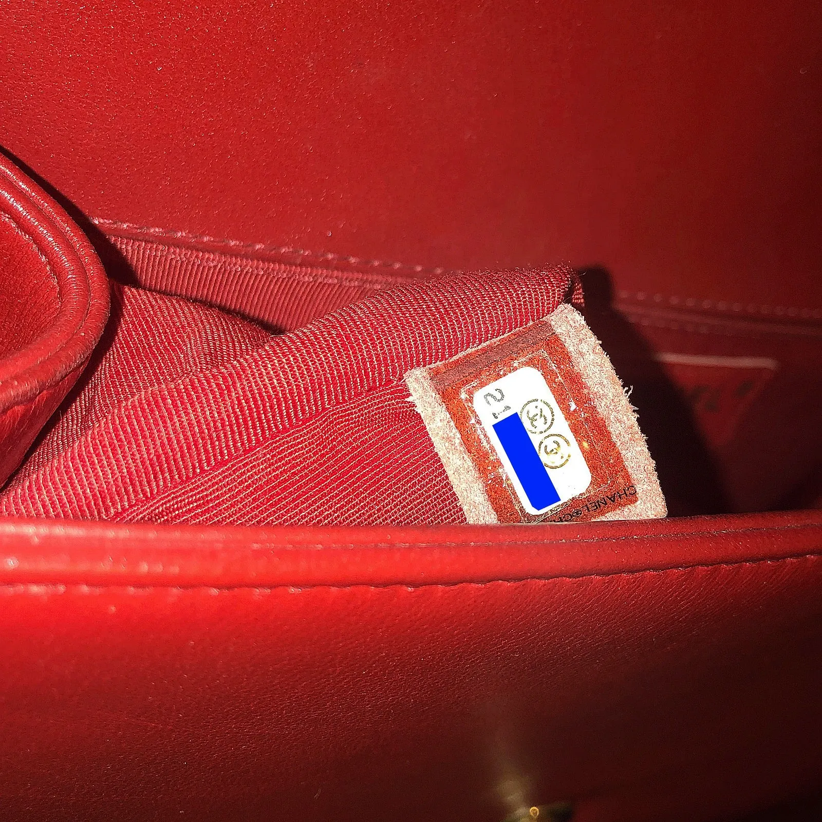 Chanel Boy Bag Chinese Red Lambskin Leather with Gold Hardware Medium