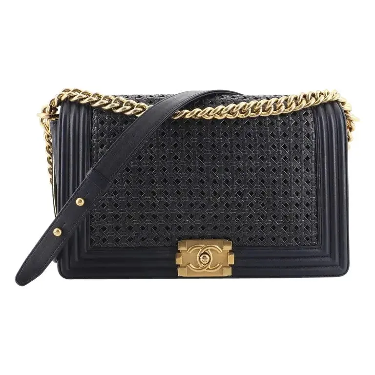 CHANEL BOY FLAP BRAIDED SHEEPSKIN NEW MEDIUM BAG