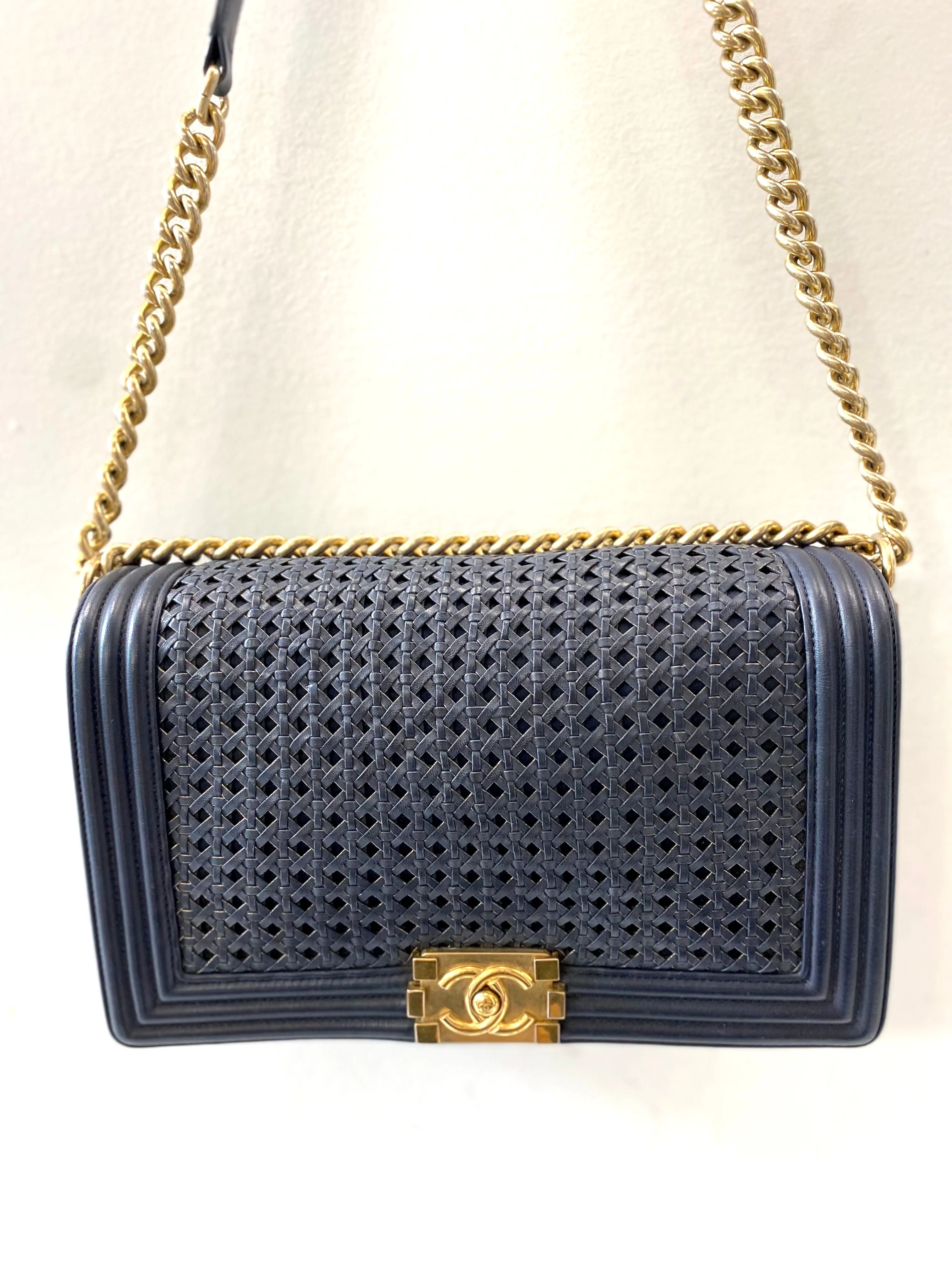 CHANEL BOY FLAP BRAIDED SHEEPSKIN NEW MEDIUM BAG