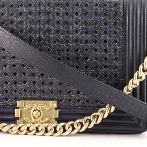 CHANEL BOY FLAP BRAIDED SHEEPSKIN NEW MEDIUM BAG