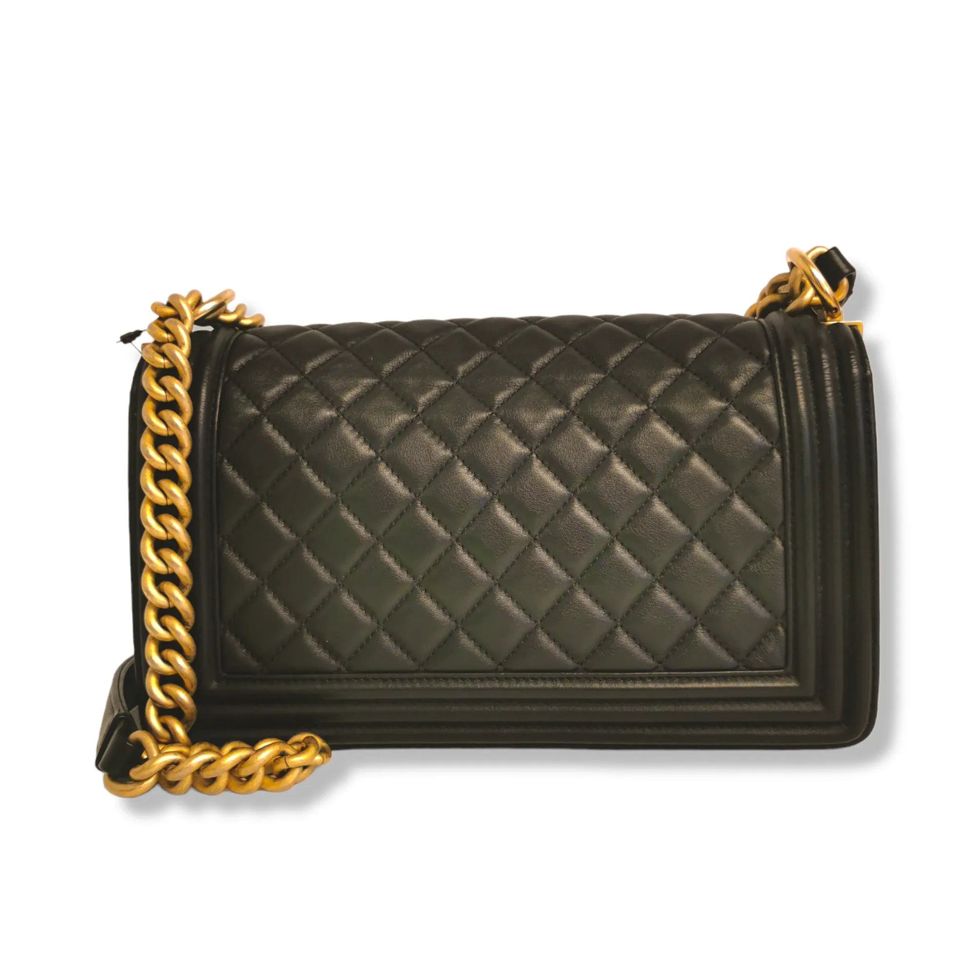Chanel Boy Medium Black Calfskin Gold