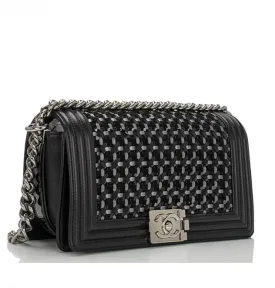 CHANEL BRAIDED BOY LAMBSKIN FLAP BAG