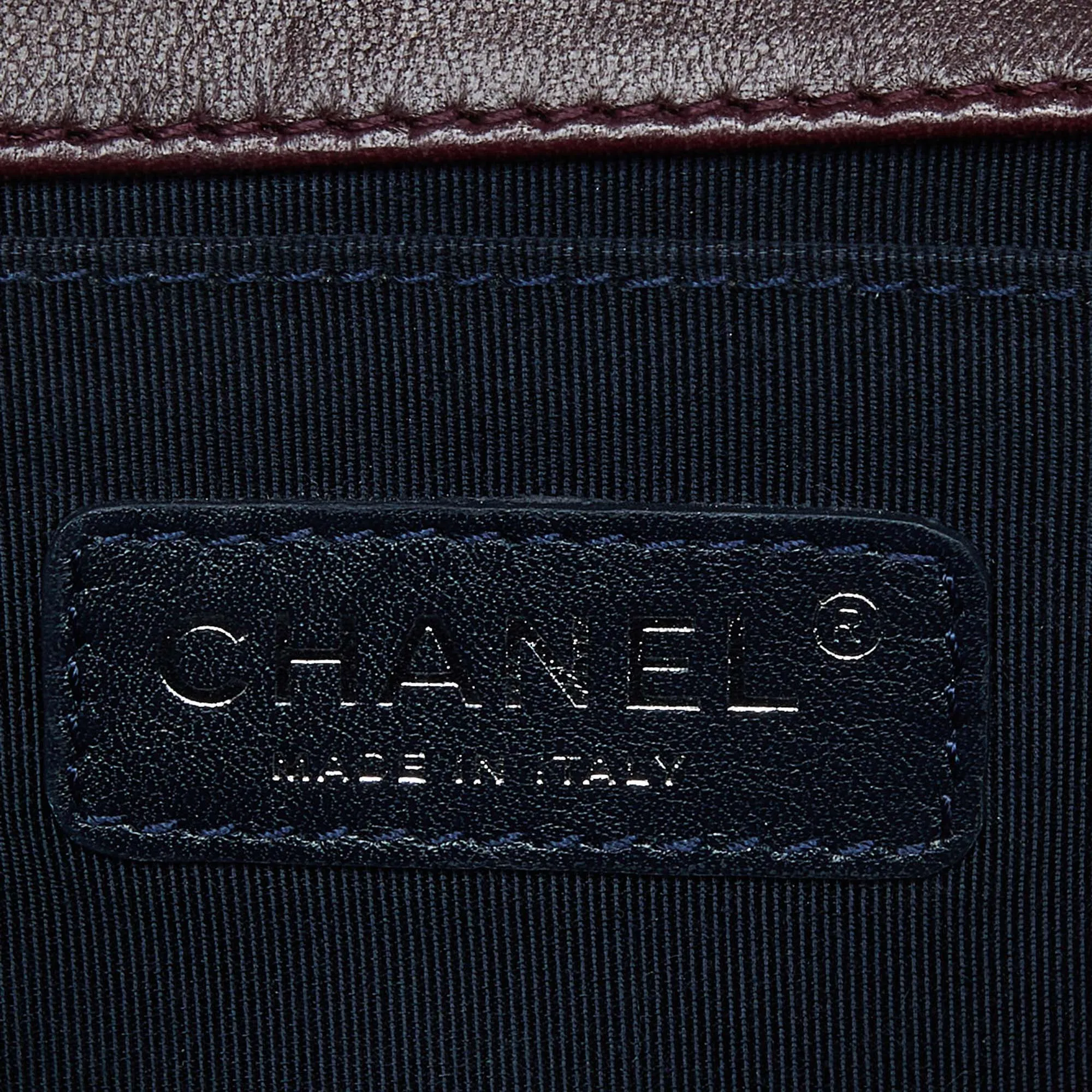 CHANEL Burgundy Quilted Tweed,Leather and Velvet Medium Boy New Bag