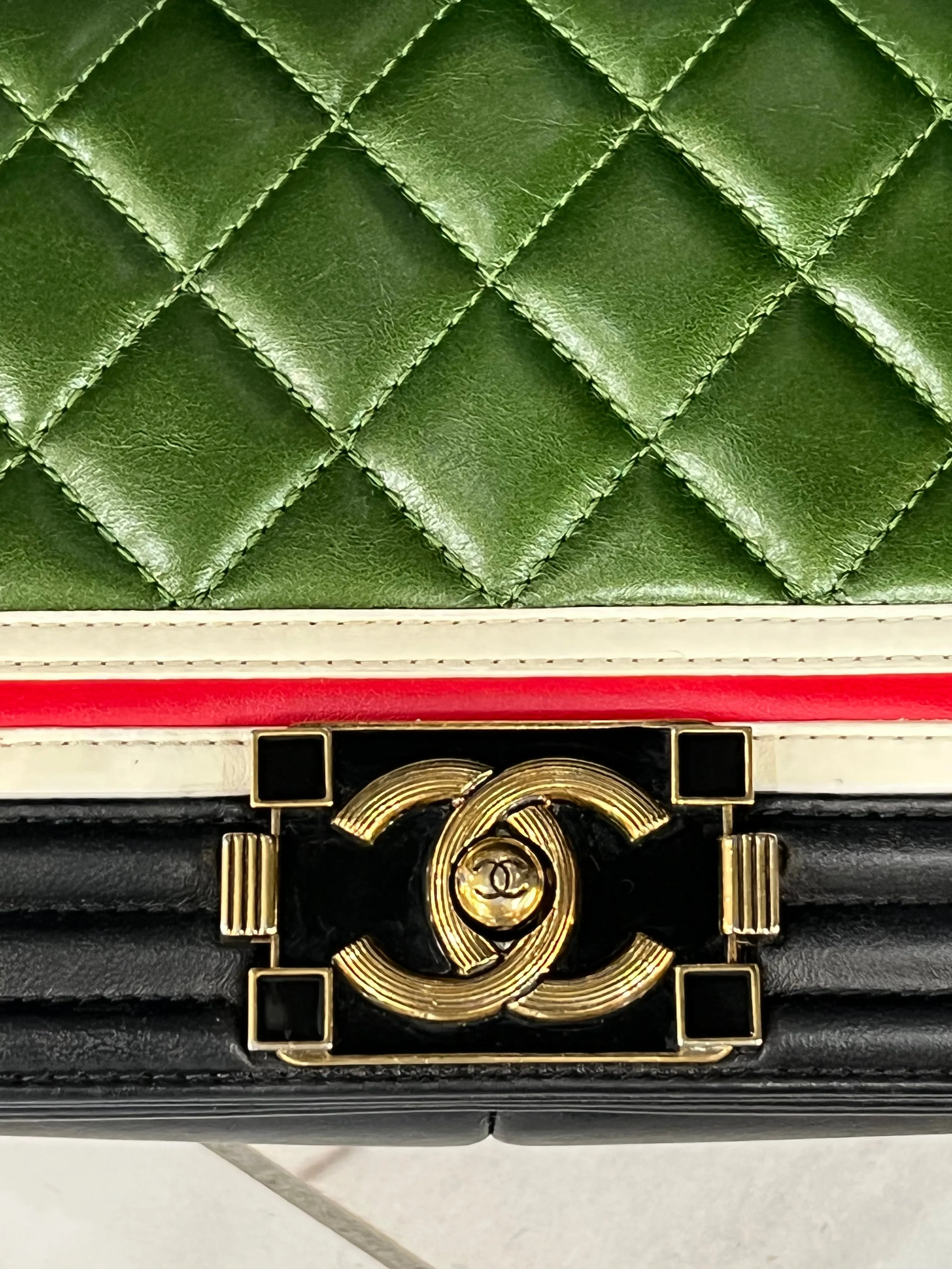 Chanel Crest Boy Flap Bag Quilted Lambskin Medium