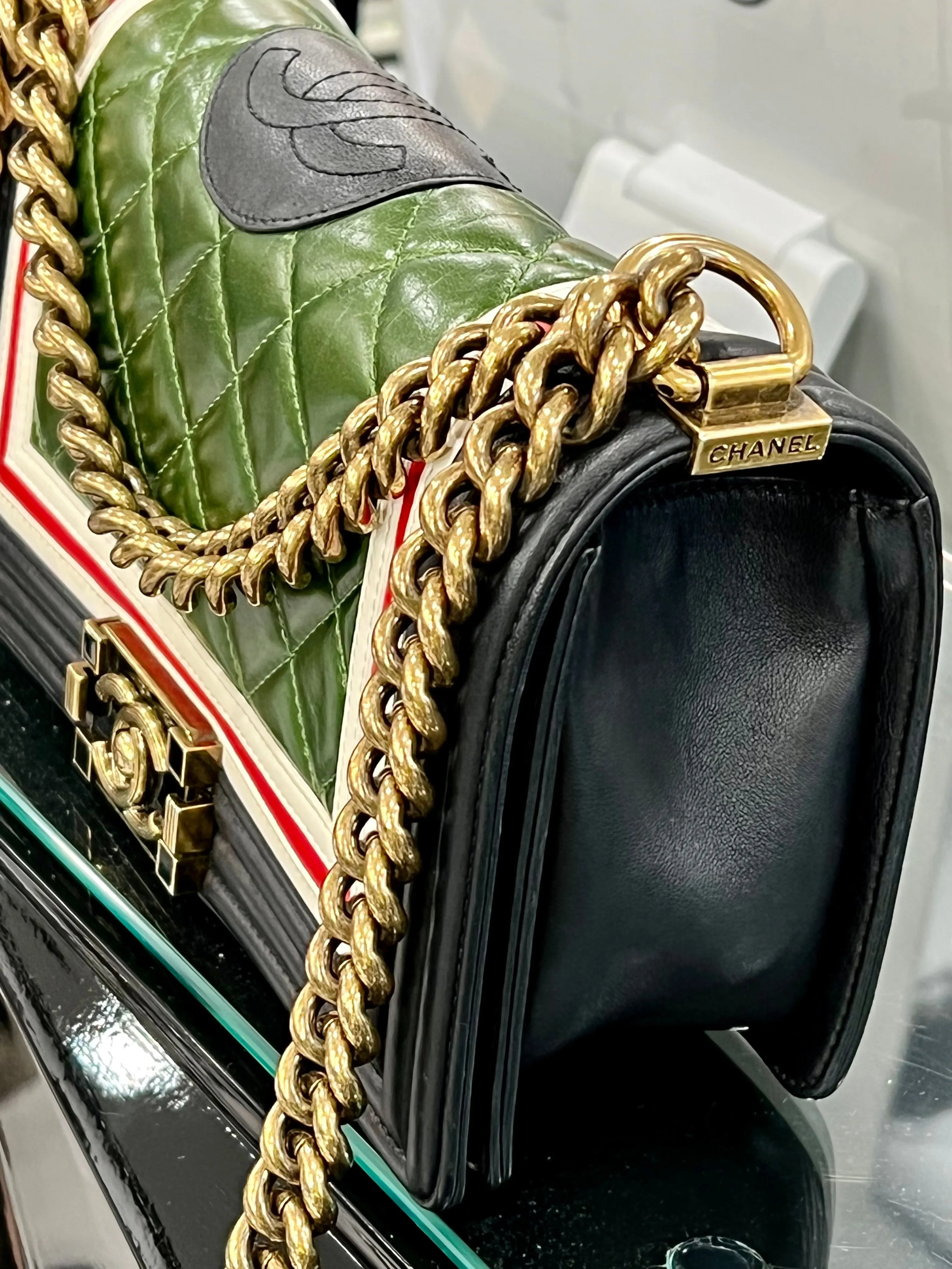 Chanel Crest Boy Flap Bag Quilted Lambskin Medium