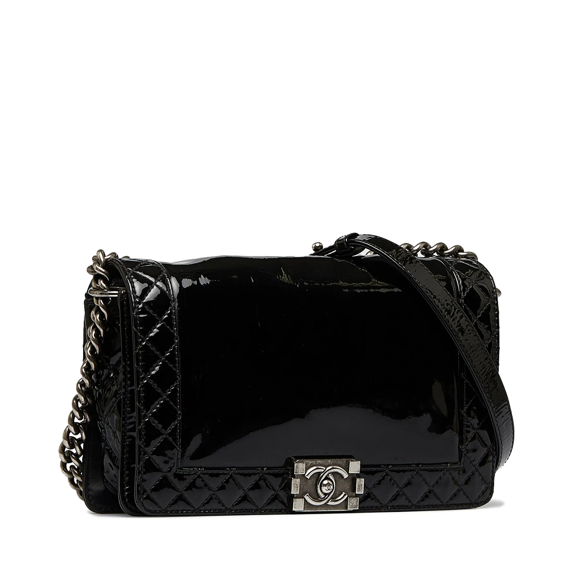 Chanel Medium Patent Reverso Boy Flap Crossbody Bag
