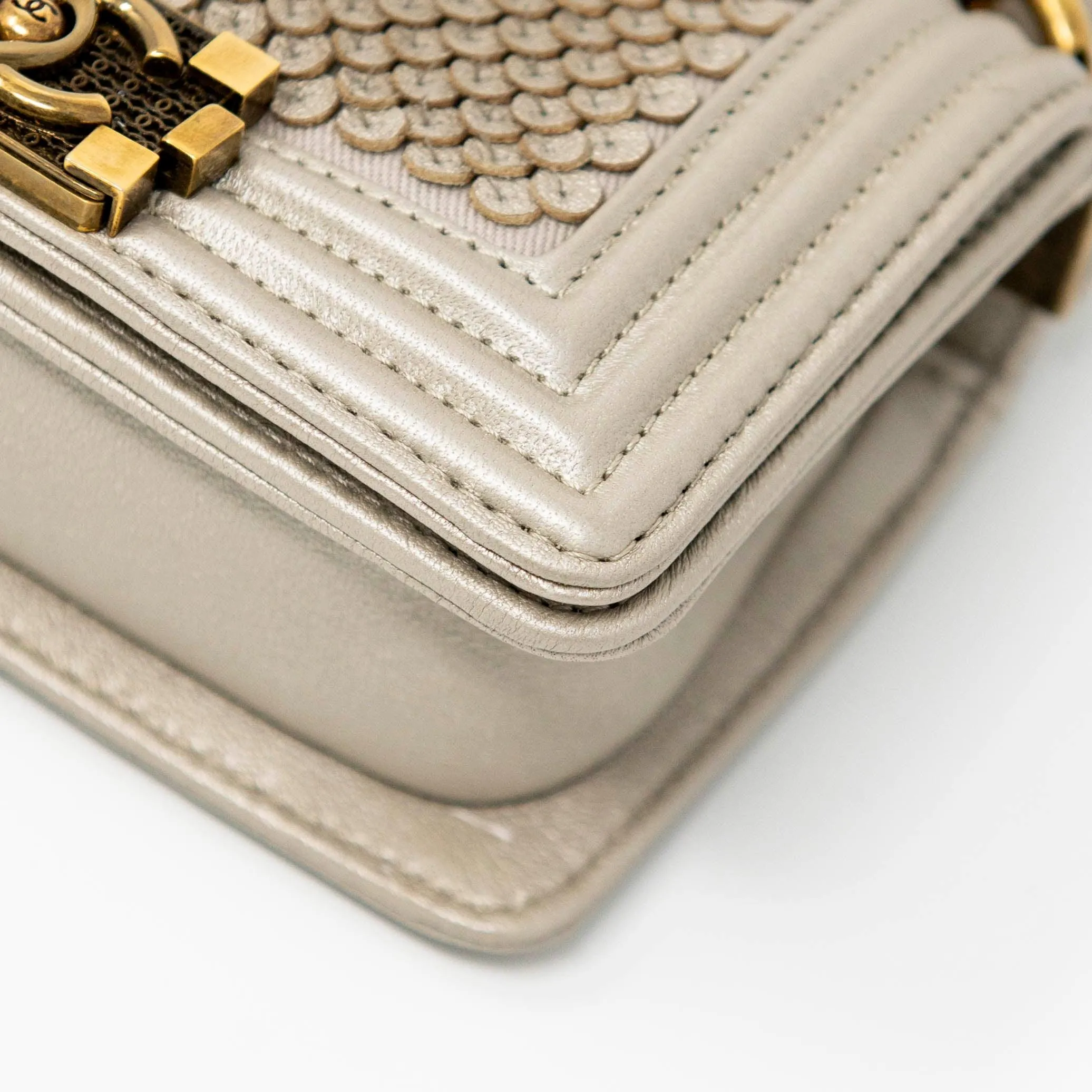 Chanel Metallic Mini Scaled Boy Bag
