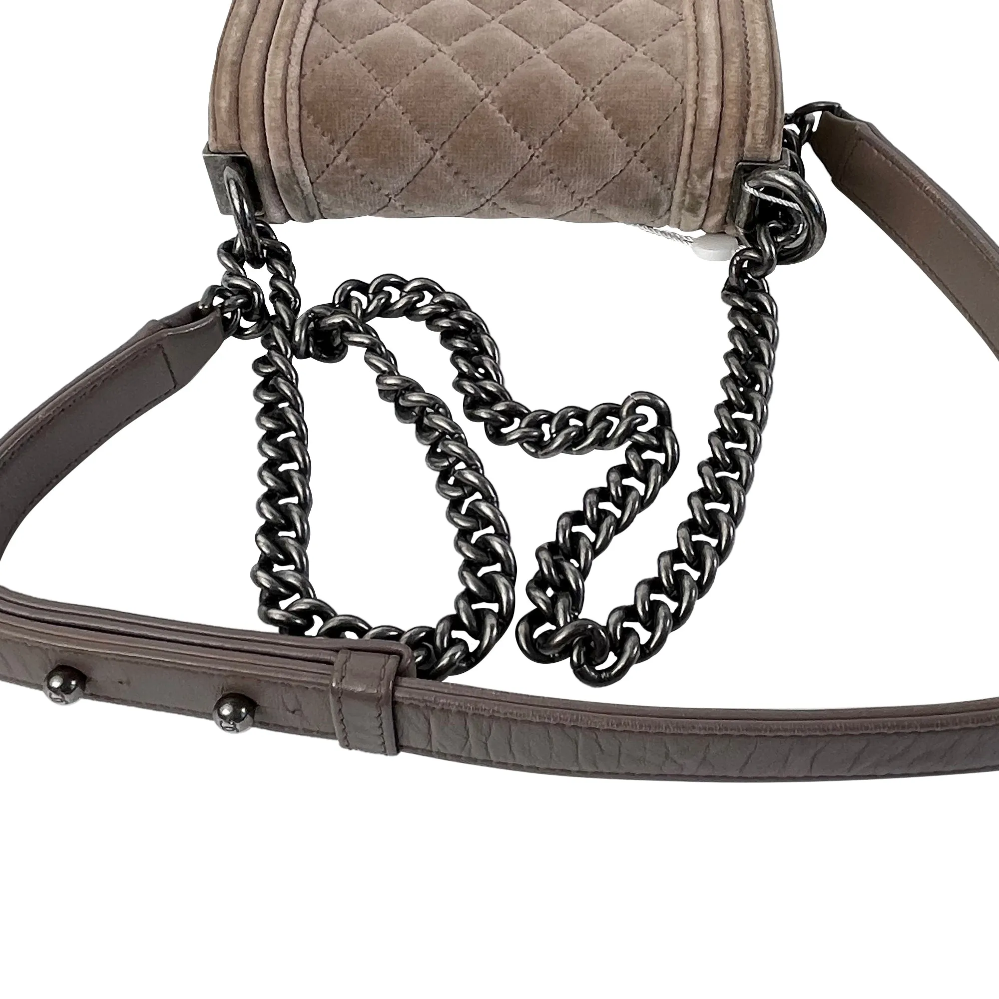 CHANEL Mini Velvet Boy Flap Bag