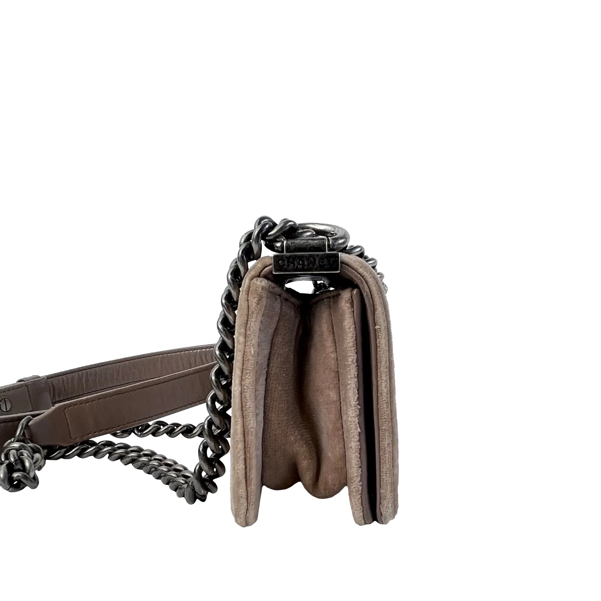 CHANEL Mini Velvet Boy Flap Bag