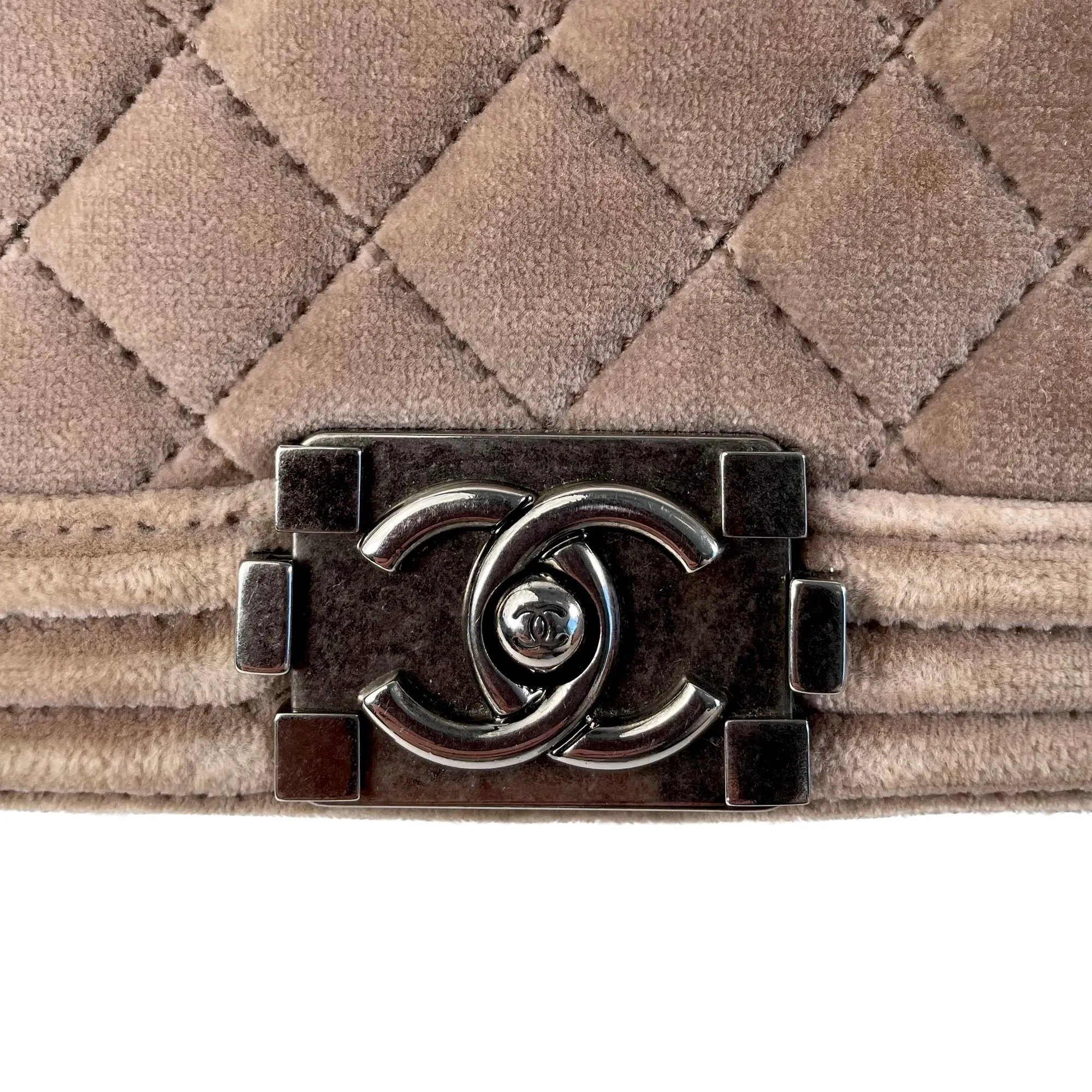 CHANEL Mini Velvet Boy Flap Bag