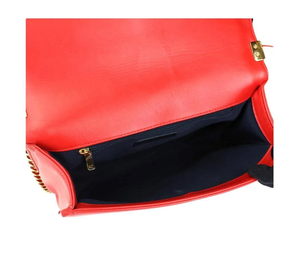Chanel Red Boy Bag Lambskin