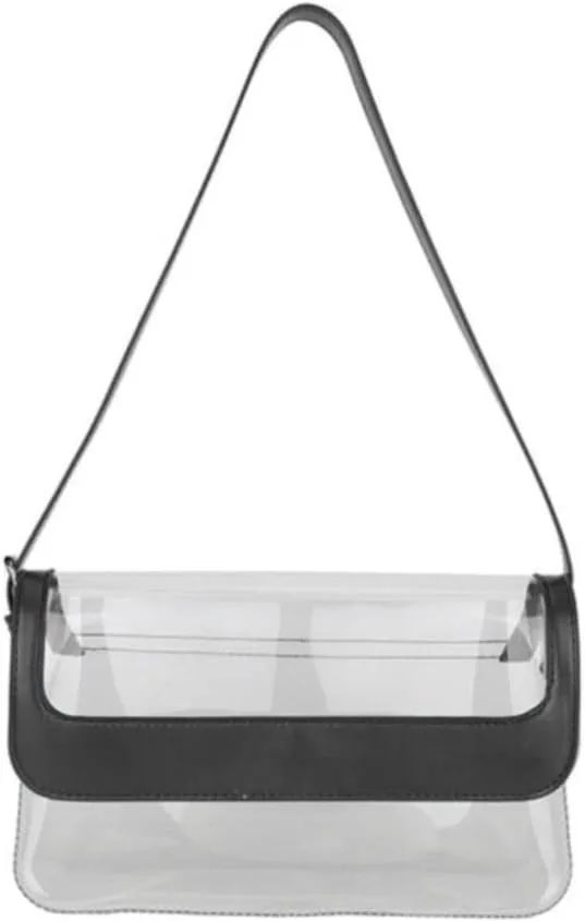 Clear Shoulder Bag Purse 2 In 1 Transparent Crossbody Bag Jelly Handbag For Women Small Leather Briefcase for