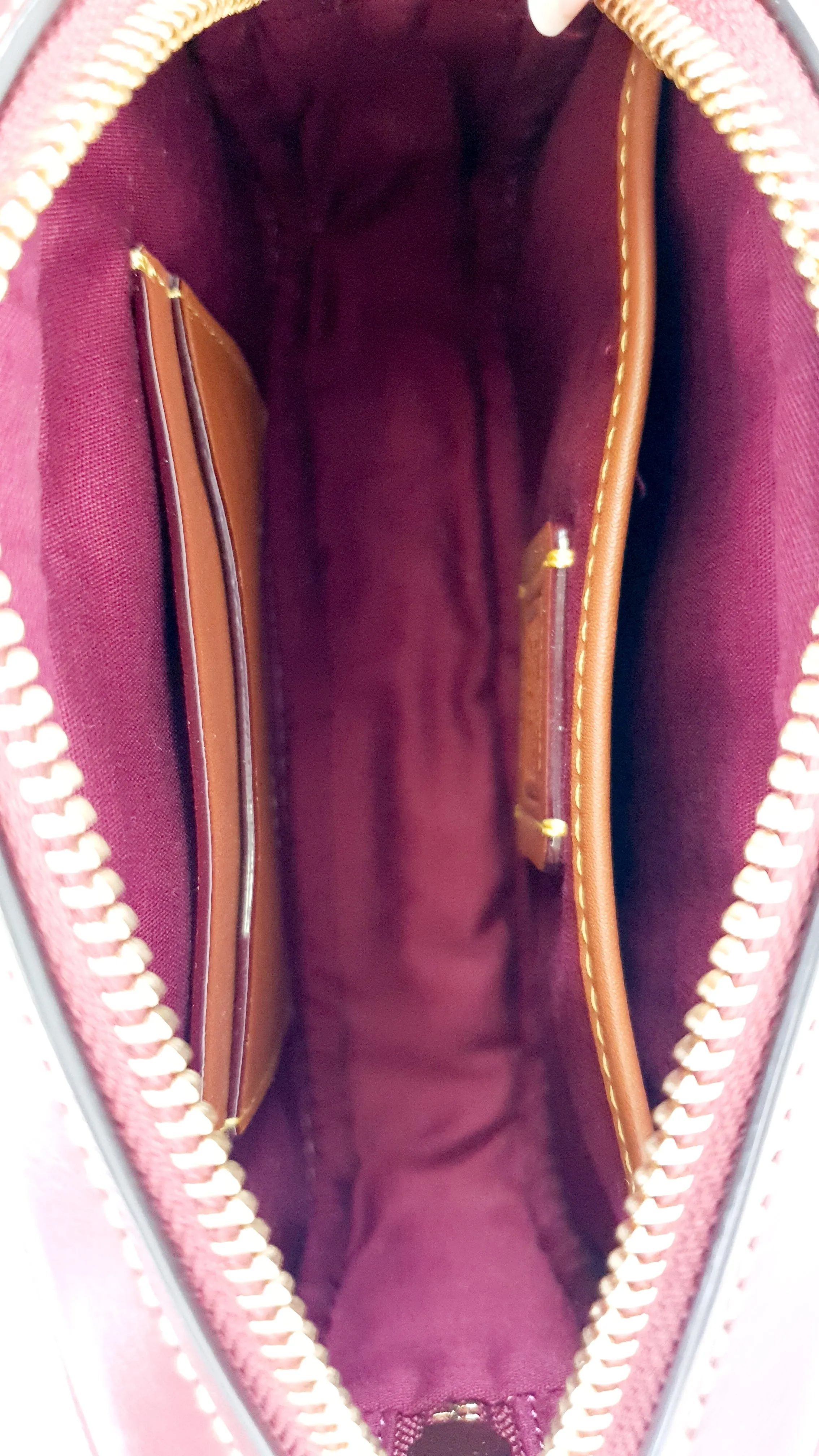 Coach 1941 Belt Bag Camera Bag in Tan Signature & Scarlett Burgundy Smooth Leather - Coach 50728