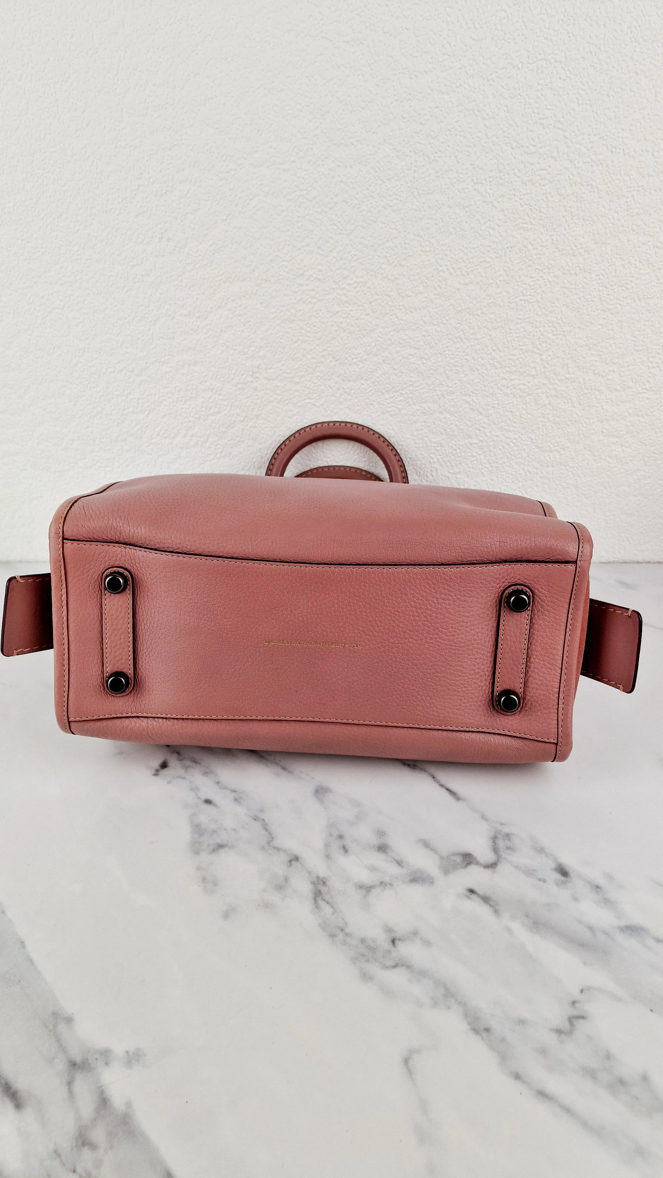 Coach 1941 Rogue 31 Dusty Rose Pink Mixed Leather Burgundy Suede - Satchel Handbag 23755