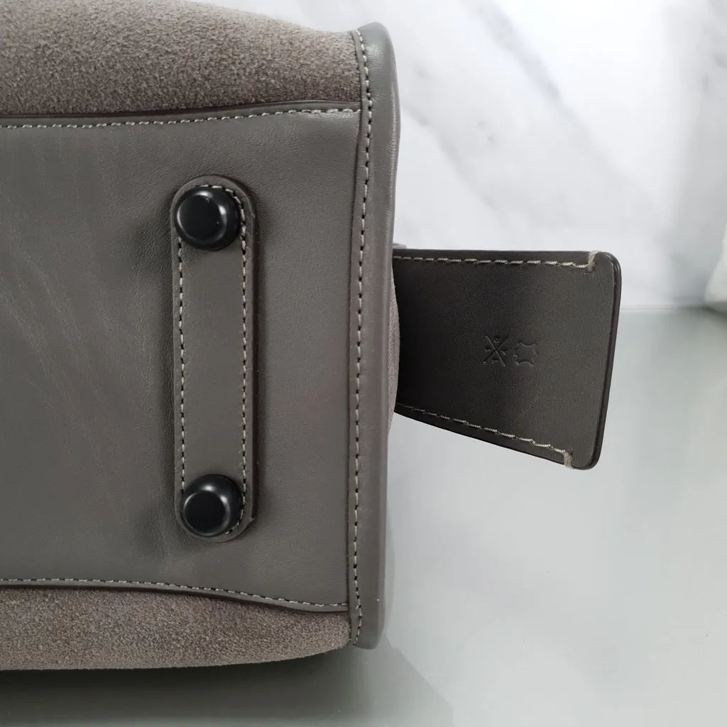 Coach 1941 Rogue 31 Grey Heather Suede Satchel Handbag Shoulder