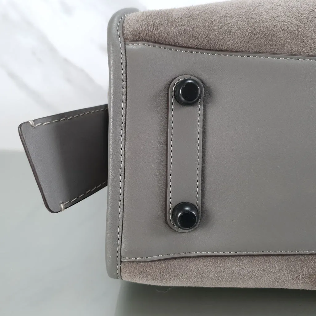Coach 1941 Rogue 31 Grey Heather Suede Satchel Handbag Shoulder