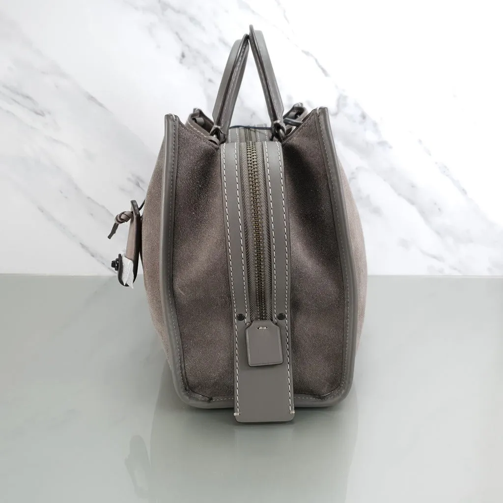 Coach 1941 Rogue 31 Grey Heather Suede Satchel Handbag Shoulder