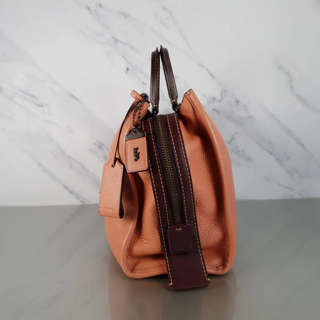 Coach 1941 Rogue 31 in Melon with Burgundy Colorblock Detail and Suede - Satchel Bag