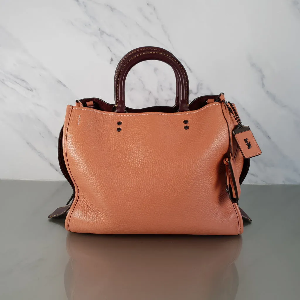 Coach 1941 Rogue 31 in Melon with Burgundy Colorblock Detail and Suede - Satchel Bag