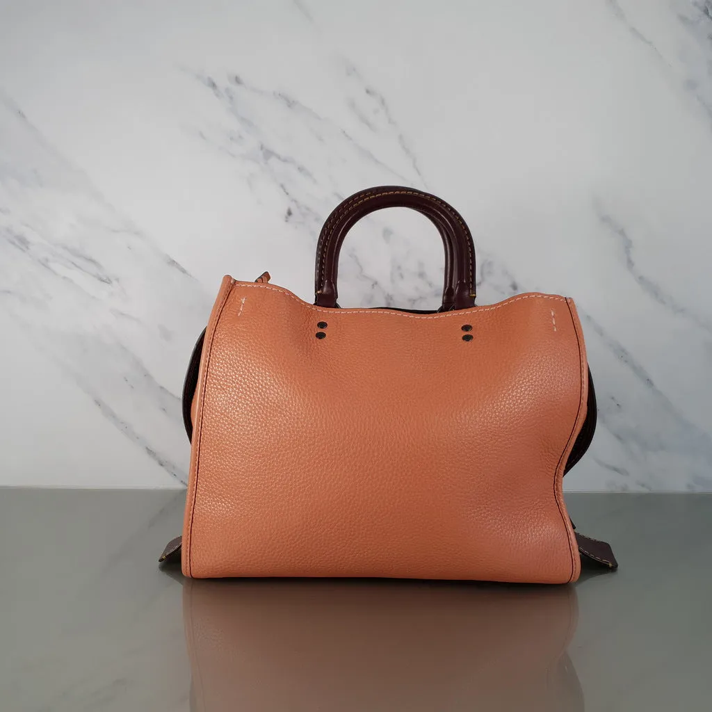 Coach 1941 Rogue 31 in Melon with Burgundy Colorblock Detail and Suede - Satchel Bag