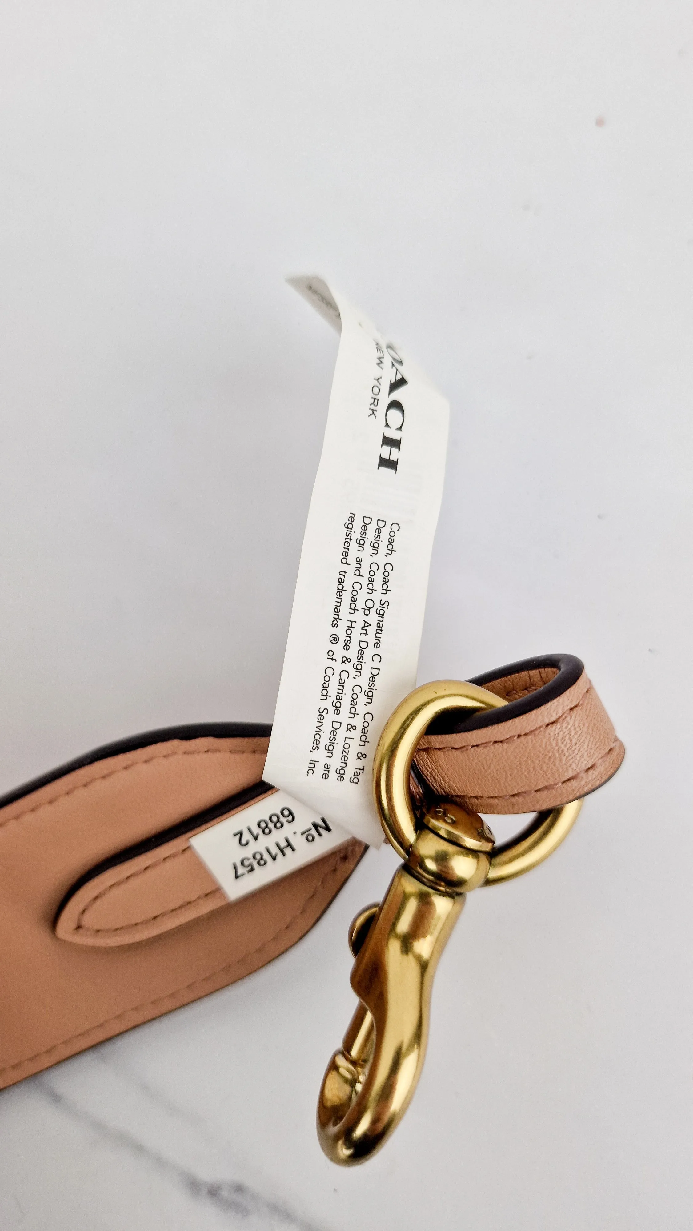 Coach Novelty Strap With Colorblock Deco Quilting Nude Pink - Beige Metallic Leather - Crossbody Shoulder Strap - Coach 68812