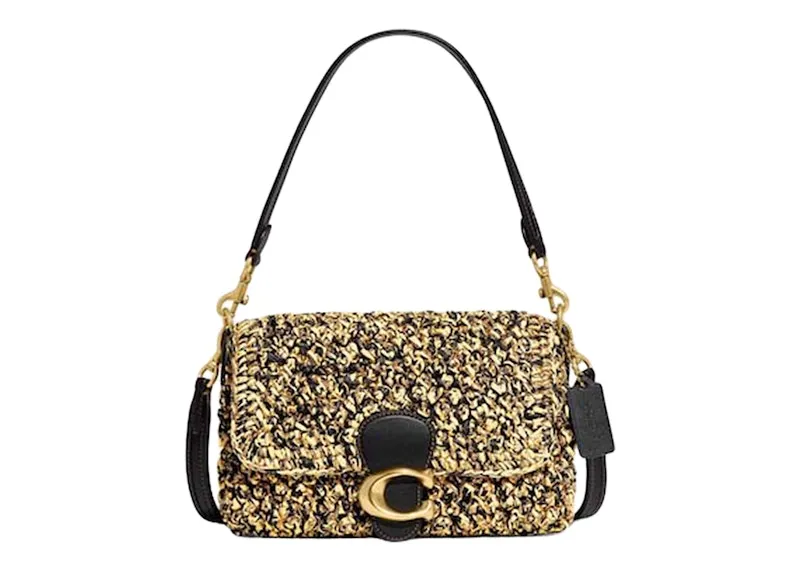 Coach Shoulder Bag Soft Tabby Natural/Black