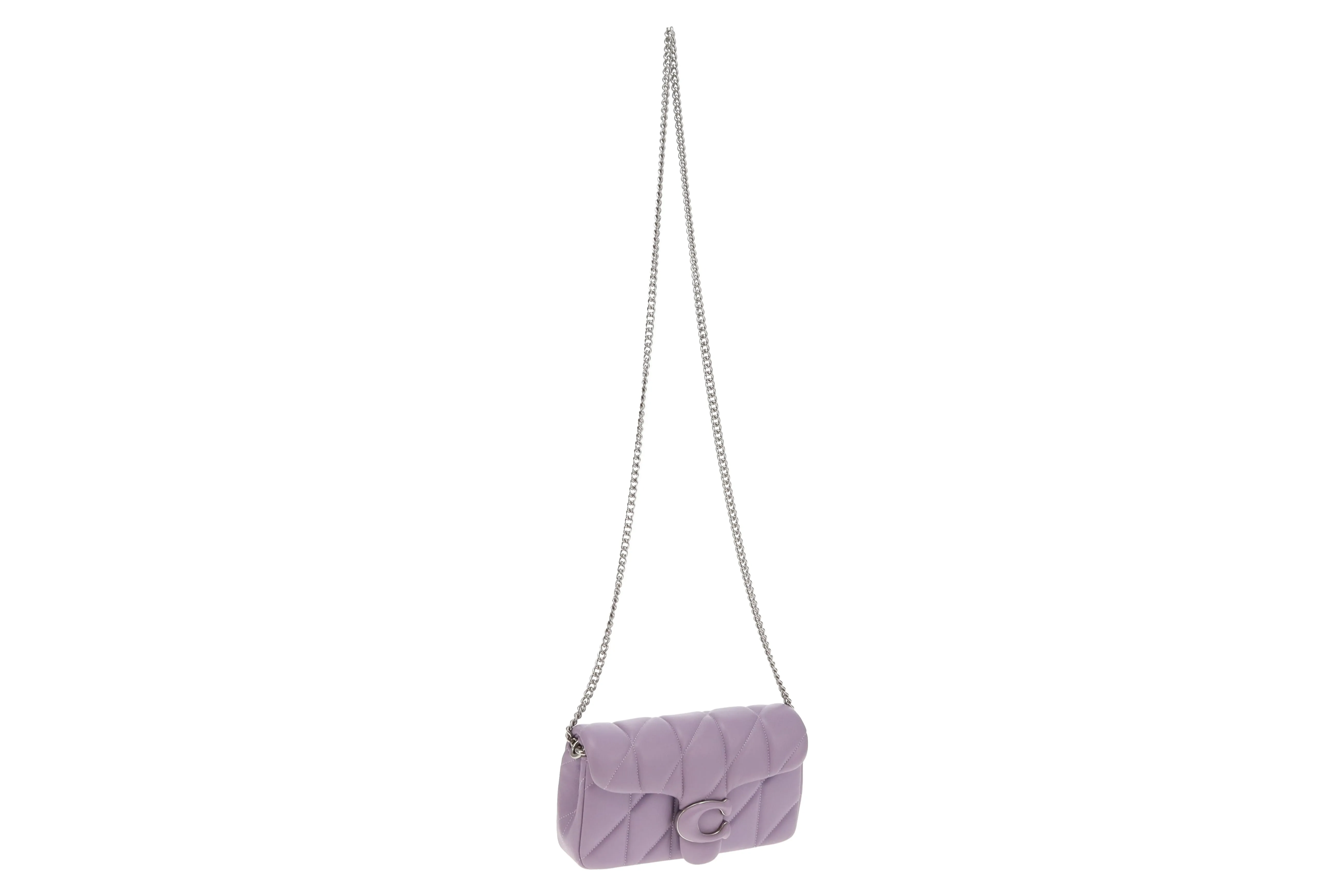 Coach Soft Purple Leather Quilted Tabby 20 Chain Bag
