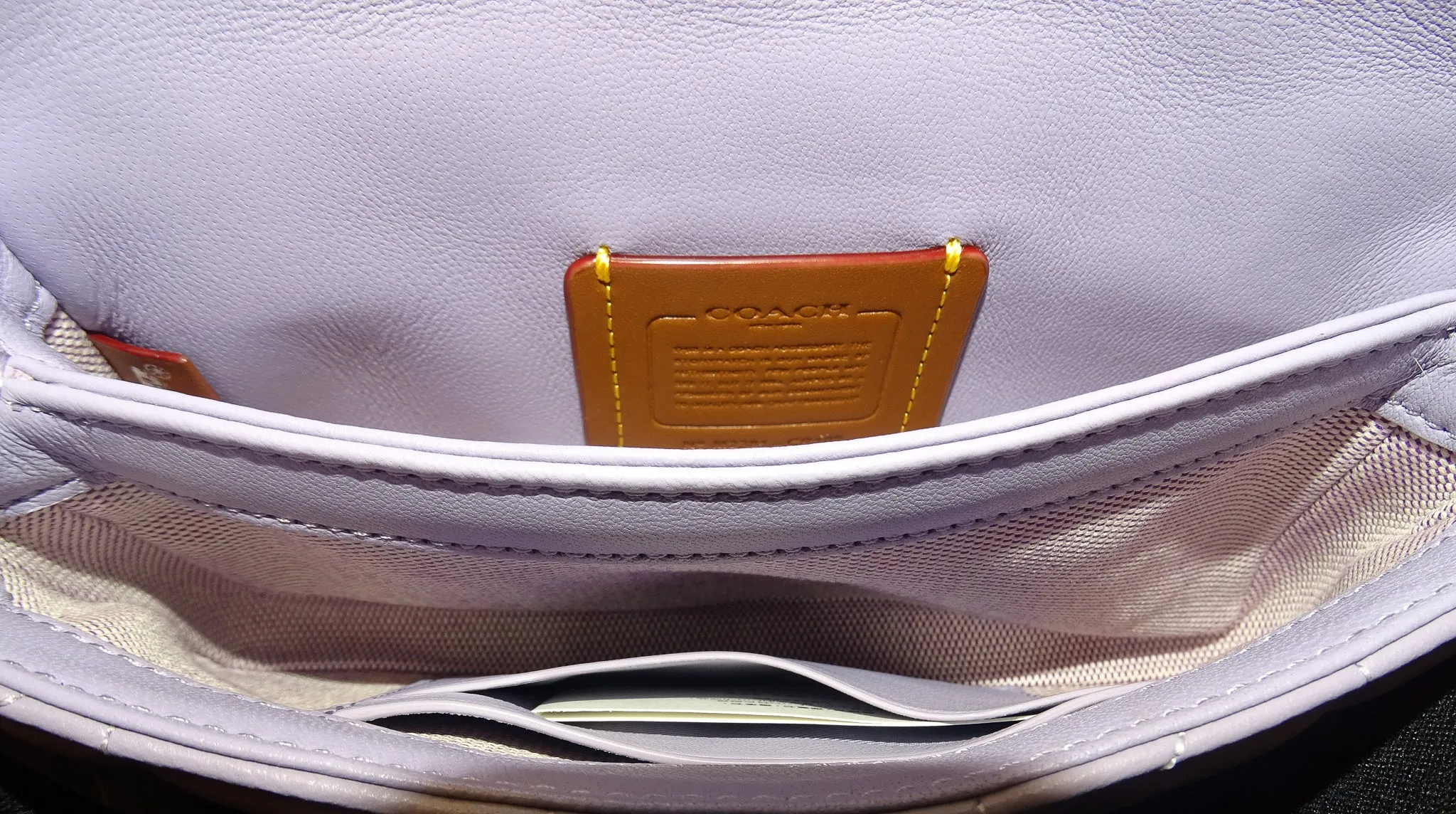 Coach Soft Purple Leather Quilted Tabby 20 Chain Bag